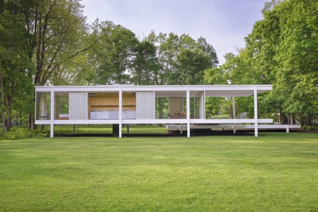 Iconic Mid Century Modern Architecture The Farnsworth House designed by Ludwig Mies van der Rohe in 1951
