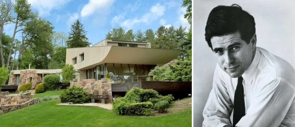 The Old Westbury house designed in 1977 newt to the portrait of Norman Jaffe